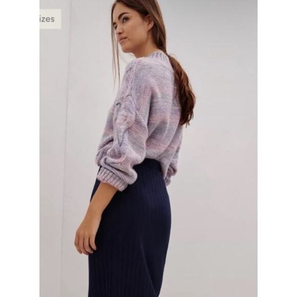 Anthropologie Maeve Rachel Textured Knit Sweater Size XL Lavender - Picture 2 of 8